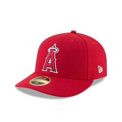Red Los Angeles Angels Hat - New Era MLB Authentic Collection Low Profile 59FIFTY Fitted Caps USA7319268